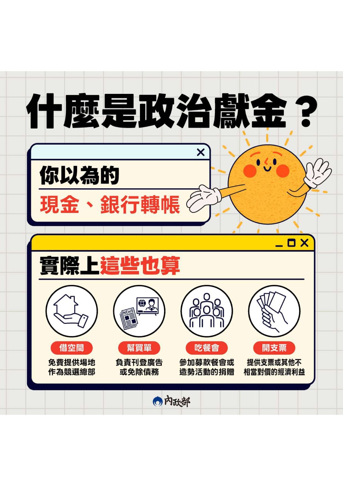 【轉知】內政部💰政治獻金相關規定照片